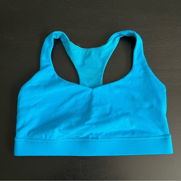 Women’s Lululemon Athletica Fast Lane Indian Ocean Blue Racerback Sports Bra 6 - Picture 2 of 5